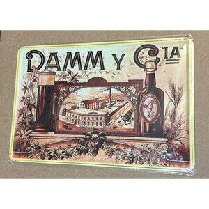 Estrella Damm Beer Sign - Barcelona Metal Tin Wall Decor Pub Bar Man Cave 12x8”